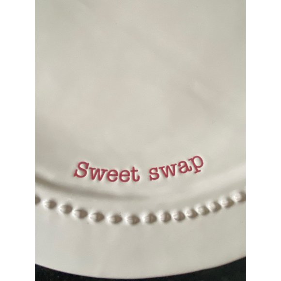 Mud Pie 12" White Sweet Swap Cookie ExchangePlatter - Picture 2 of 6